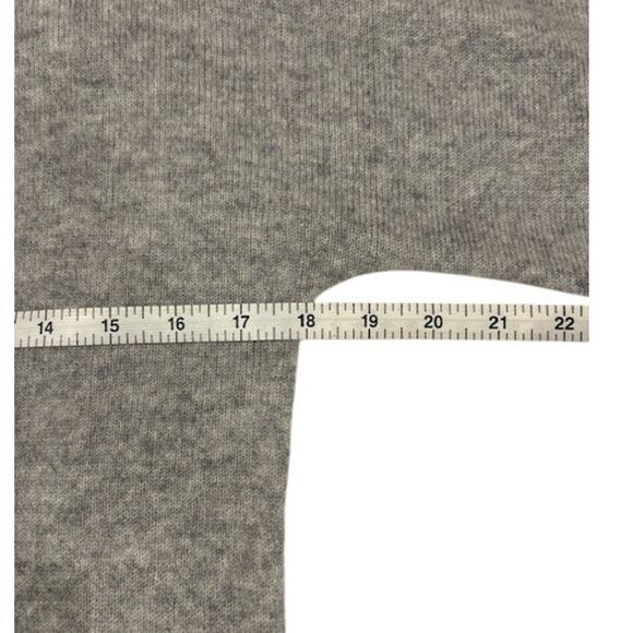 AMICI Pure Gray Grey V Neck 100% Cashmere Fringe 3/4 Dolman Sleeve Sweater SMALL - Picture 5 of 12